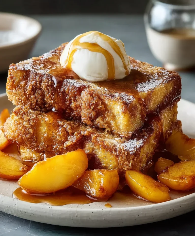 Easy Peach Cobbler French Toast Delight