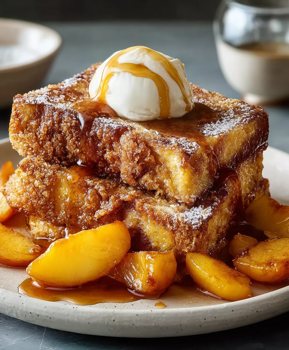 Easy Peach Cobbler French Toast Delight