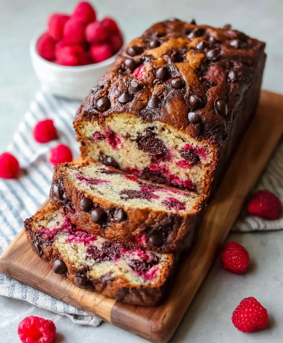 Raspberry Dark Chocolate Banana Bread Recipe