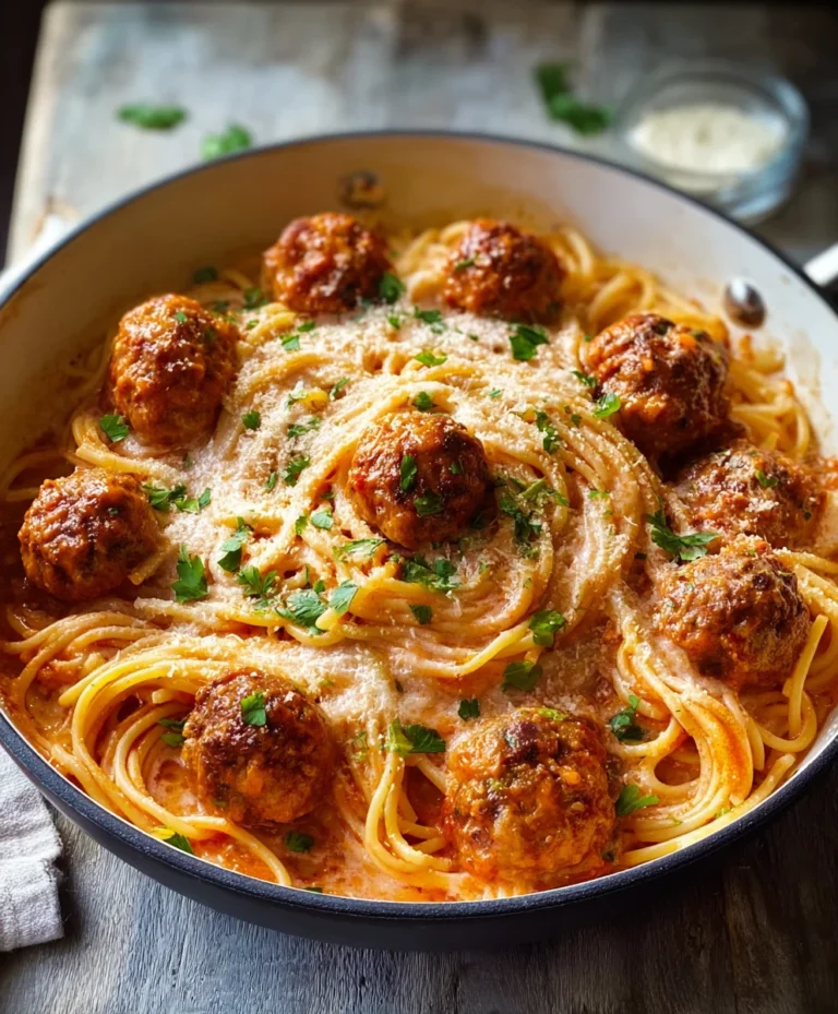 Creamy Spaghetti and Beef Meatballs Recipe