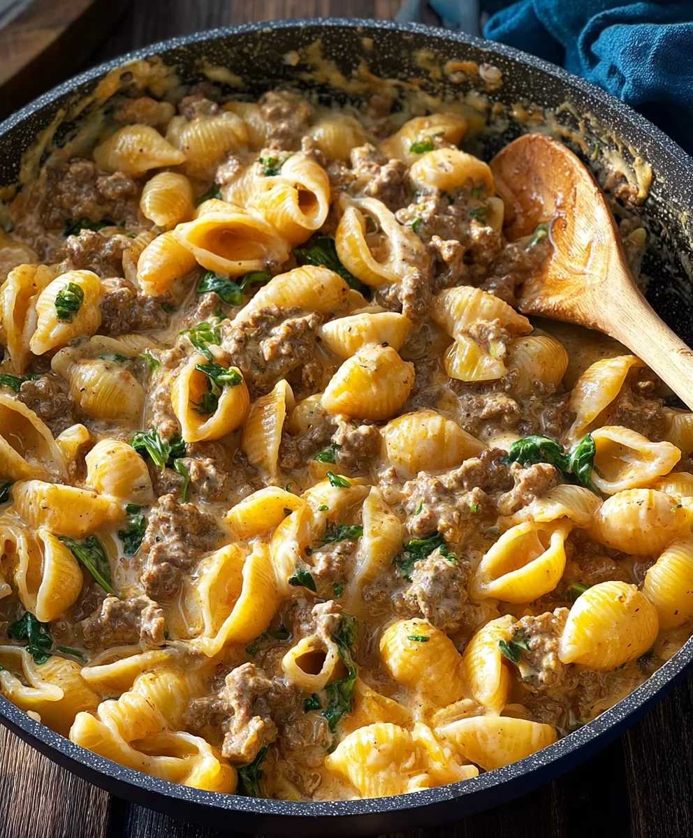 Creamy Beef Shells-Easy Weeknight Dinner