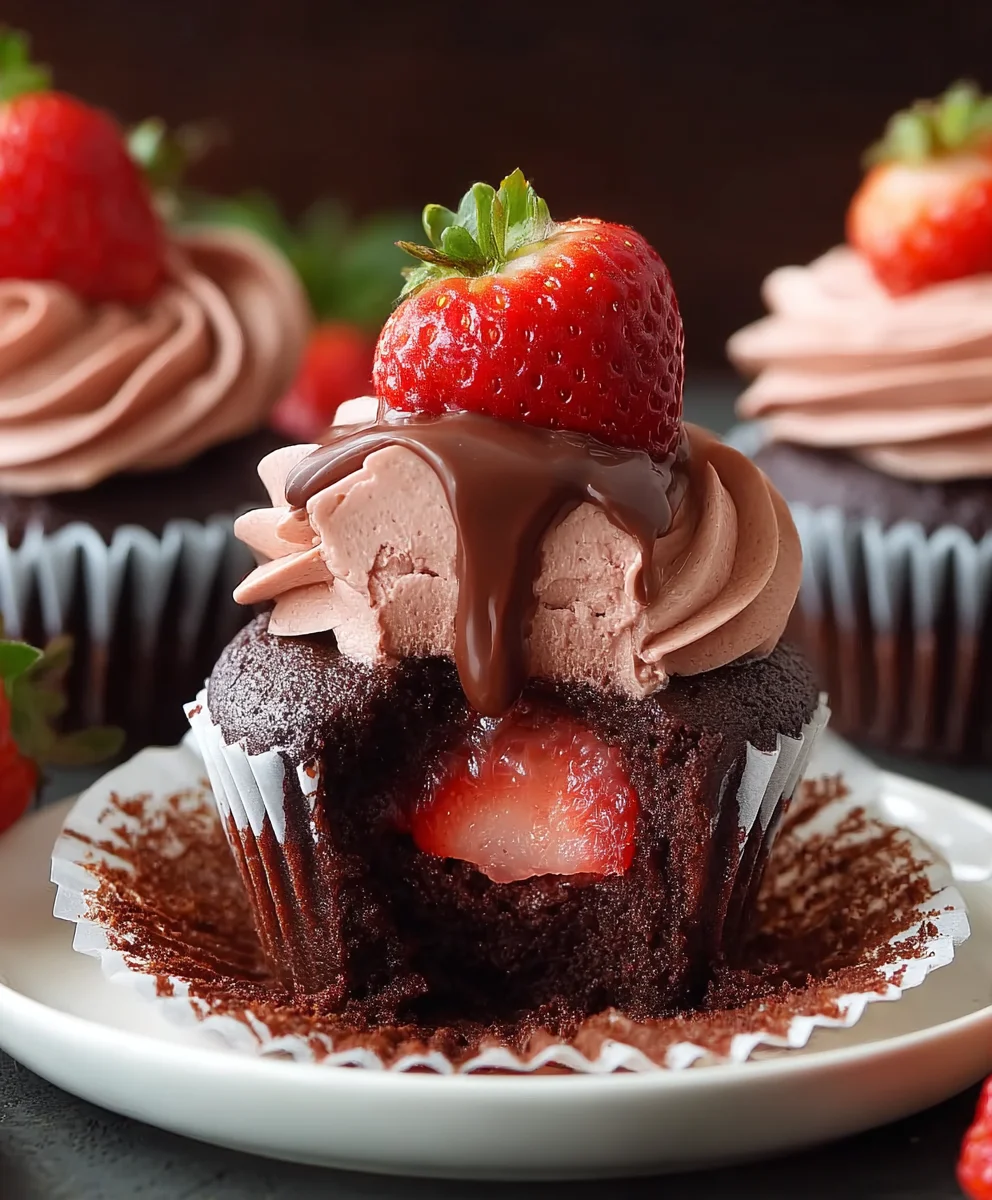 Decadent Chocolate Strawberry Cupcakes Recipe