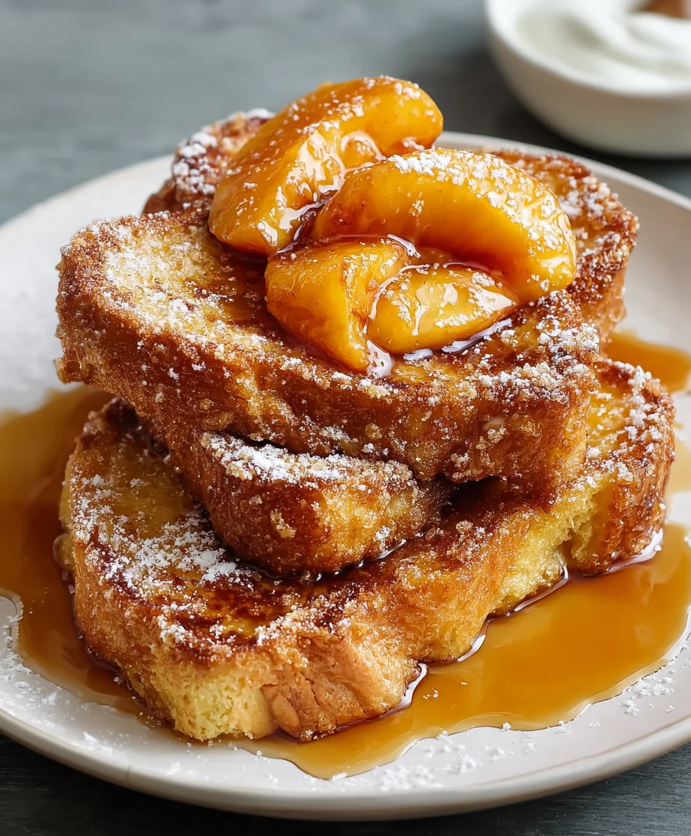 Easy Peach Cobbler French Toast Delight