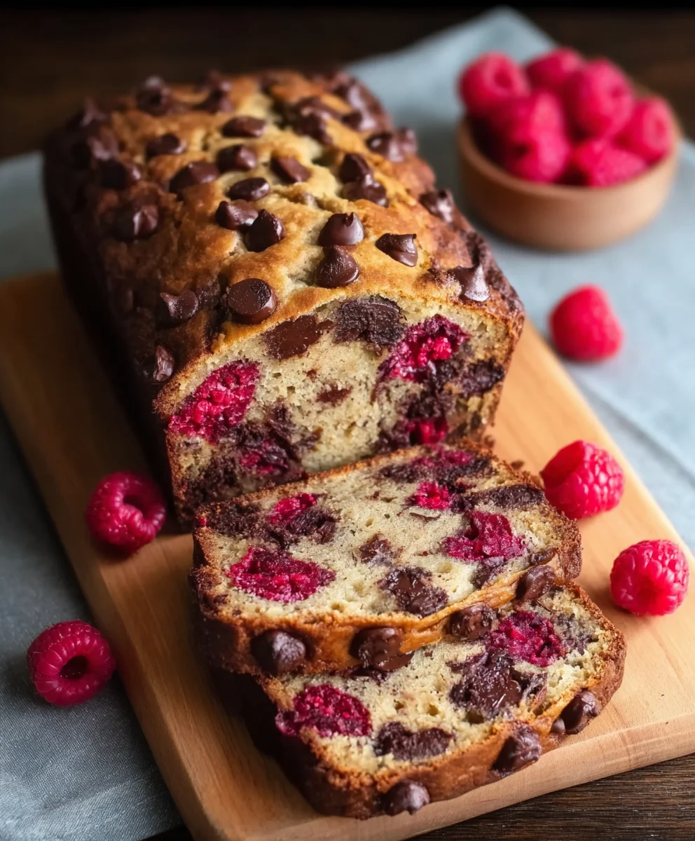 Raspberry Dark Chocolate Banana Bread Recipe