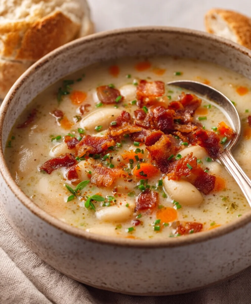 White Bean Soup with Beef Beef Bacon Comfort - Delicious