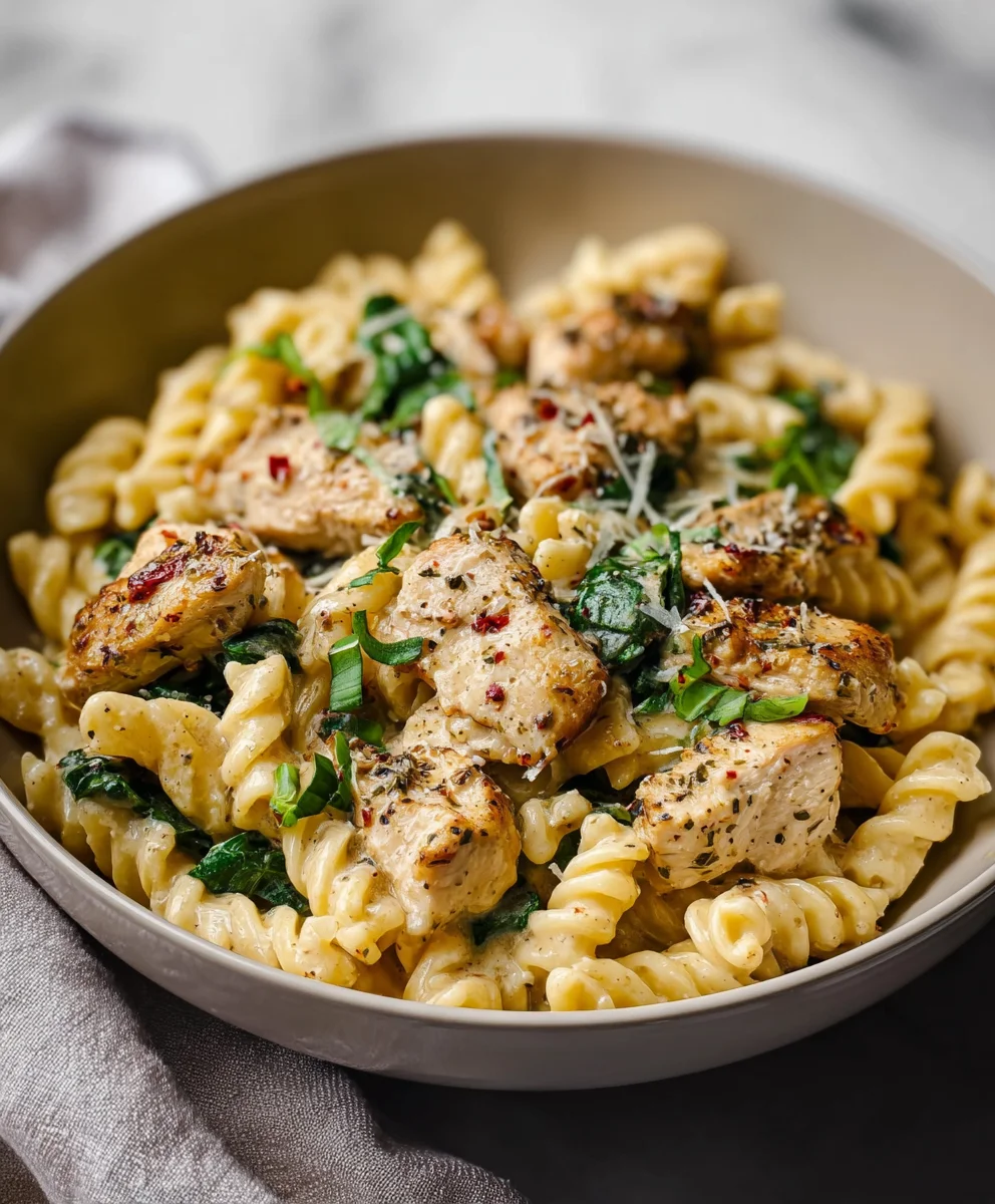Healthy Garlic Parmesan Chicken Pasta - Easy Dinner