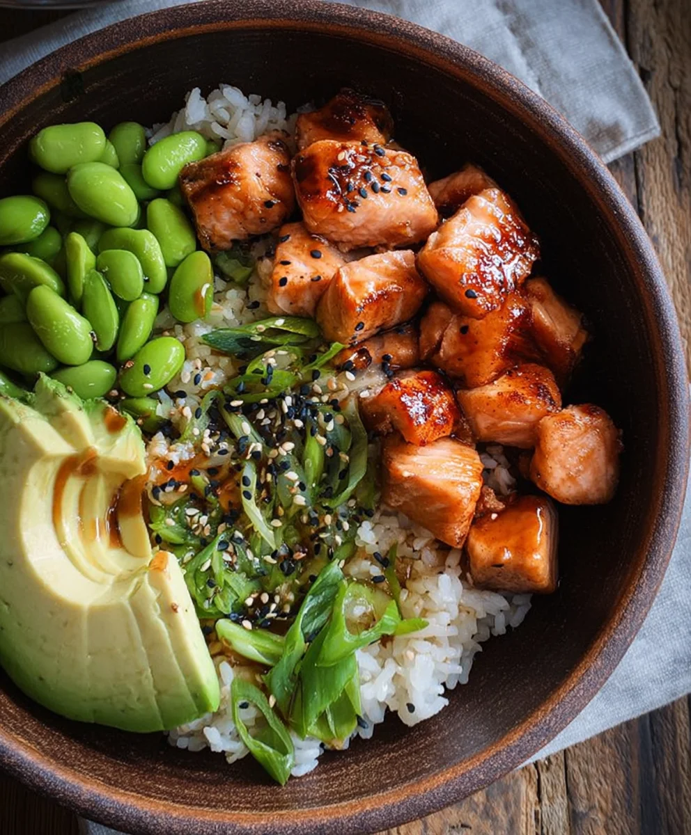 Easy Teriyaki Salmon Sushi Bowl-GF