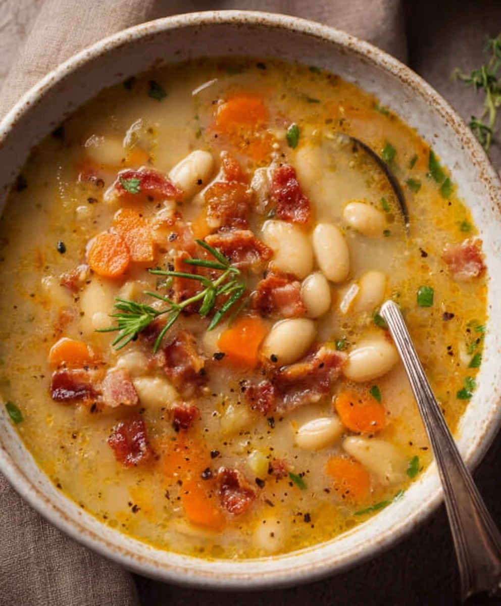 White Bean Soup with Beef Beef Bacon Comfort - Delicious