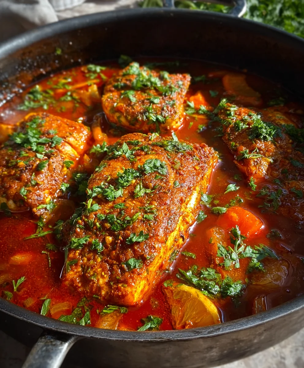 Spicy Moroccan Fish Recipe - Rich Sauce Delight