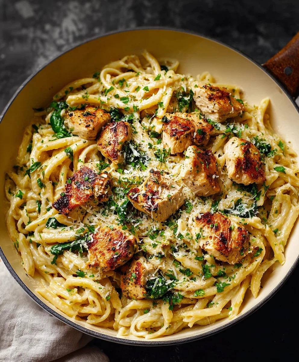 Healthy Garlic Parmesan Chicken Pasta - Easy Dinner