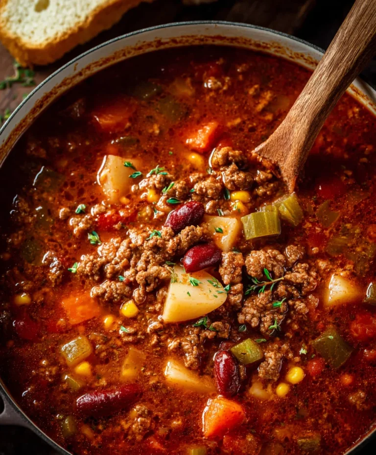 Hearty Cowboy Beef Soup Recipe- Easy & Delicious