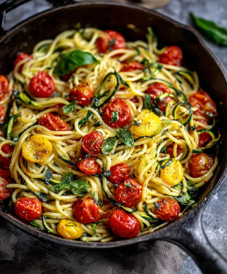 Healthy Tomato Zucchini Pasta-Quick & Easy Meal