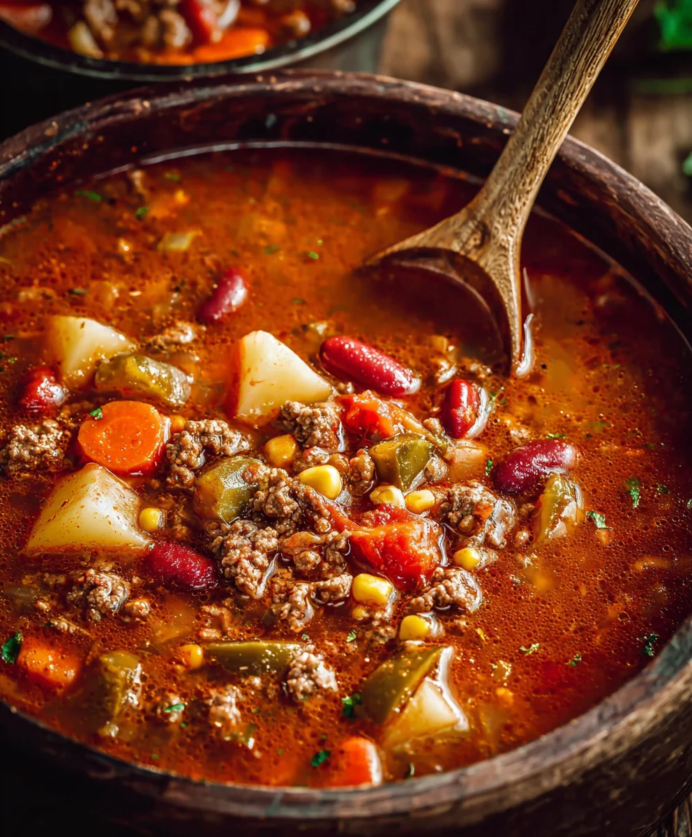 Hearty Cowboy Beef Soup Recipe- Easy & Delicious