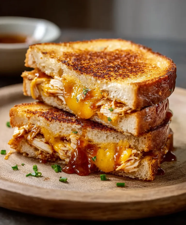 BBQ Chicken Grilled Cheese Sandwich – Easy Recipe