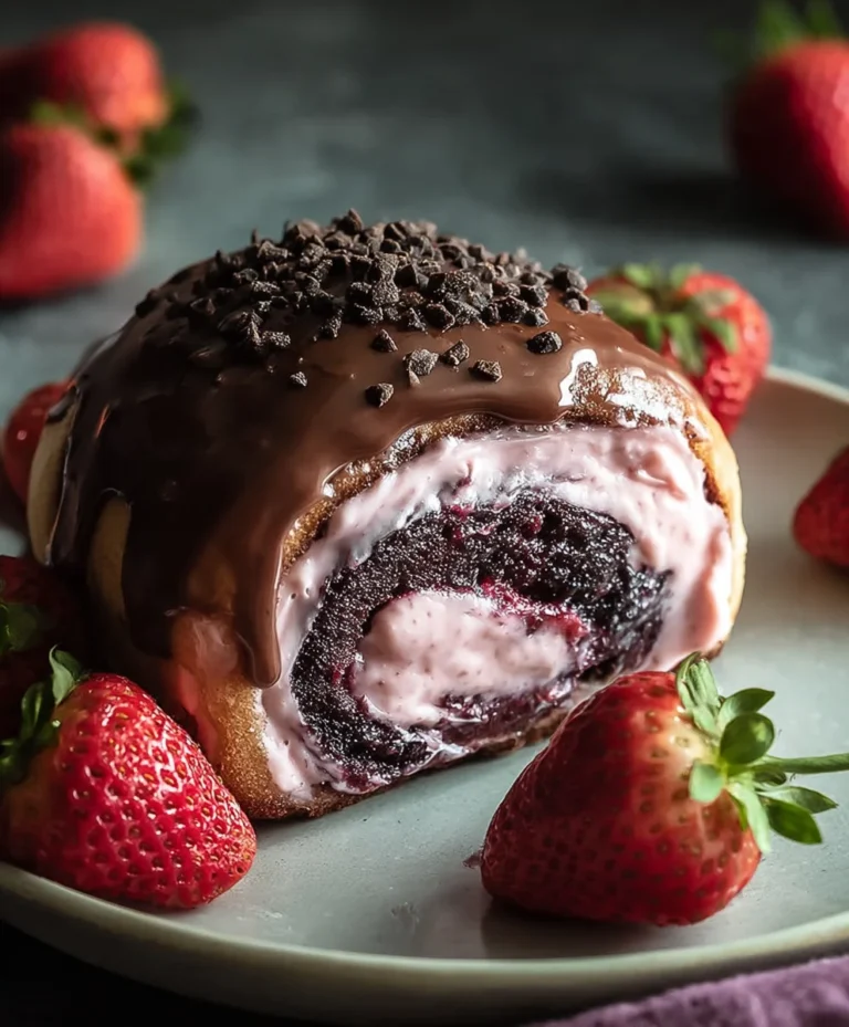 Decadent Chocolate Rolls Strawberry Frosting Bliss