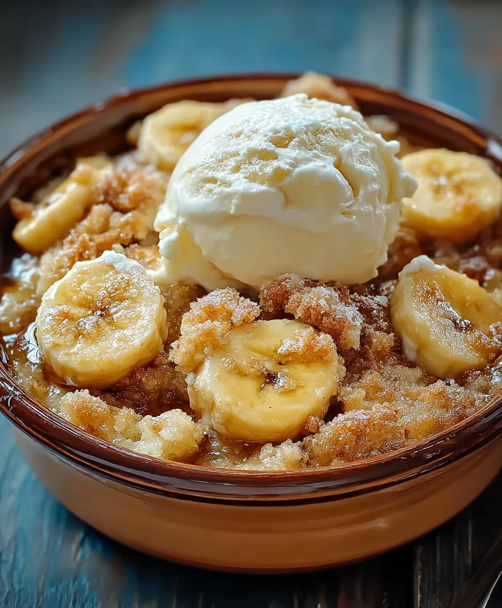 Southern Banana Cobbler-Easy Sweet Dessert Recipe