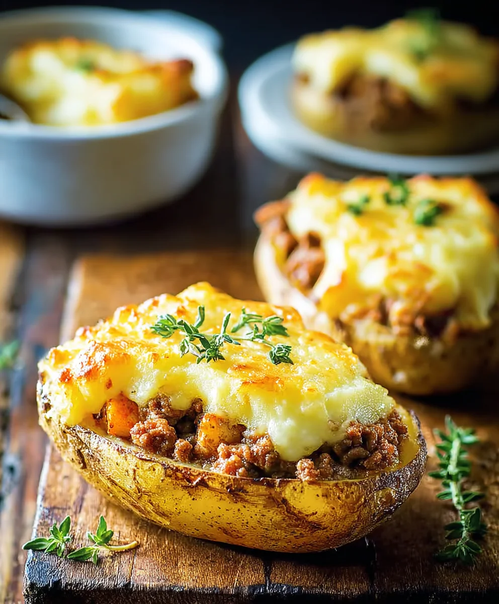 Cottage Pie Baked Potatoes-Hearty Beef Dinner