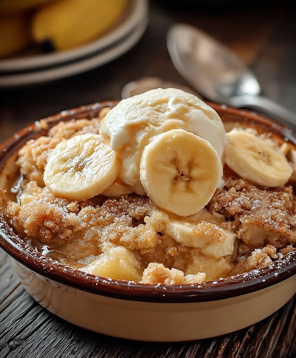 Southern Banana Cobbler-Easy Sweet Dessert Recipe