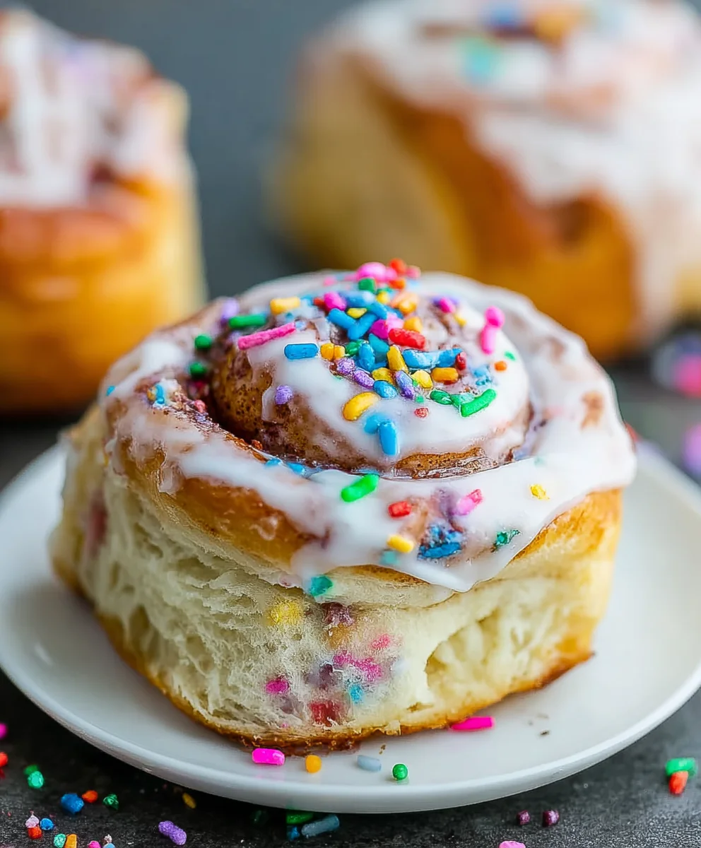 Funfetti Cinnamon Rolls - Easy Rainbow Sprinkles Dessert