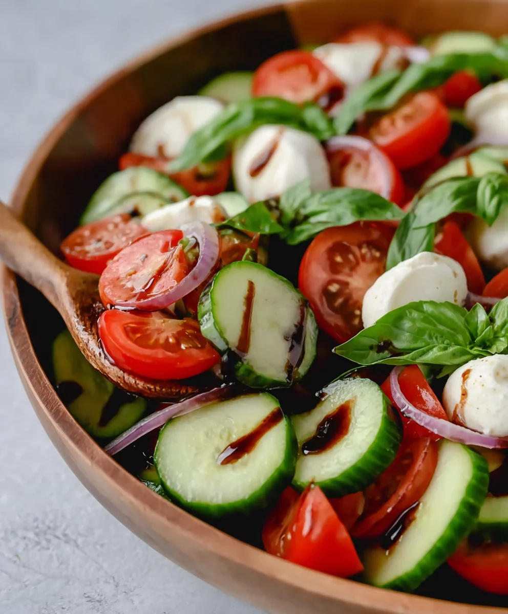 Fresh Cucumber Caprese Salad- Refreshing & Easy Recipe