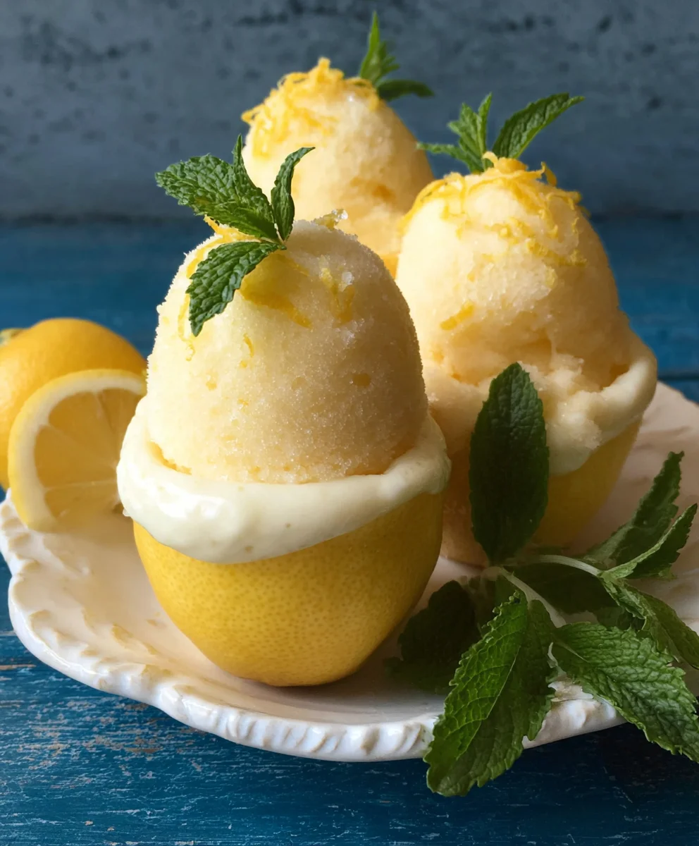 Lemon Sorbet Frozen Lemon Shell Recipe