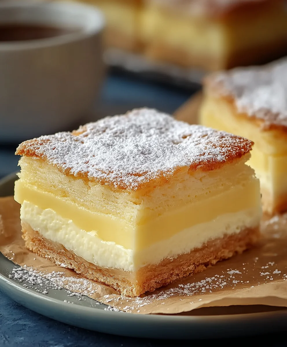 Vanilla Custard Cream Squares-Easy Dessert Recipe