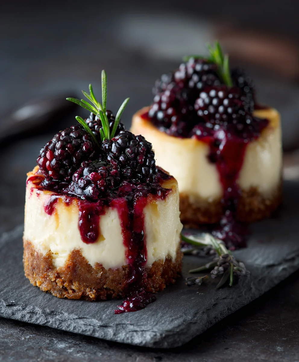 Luscious Blackberry Lavender Cheesecakes - Easy Dessert