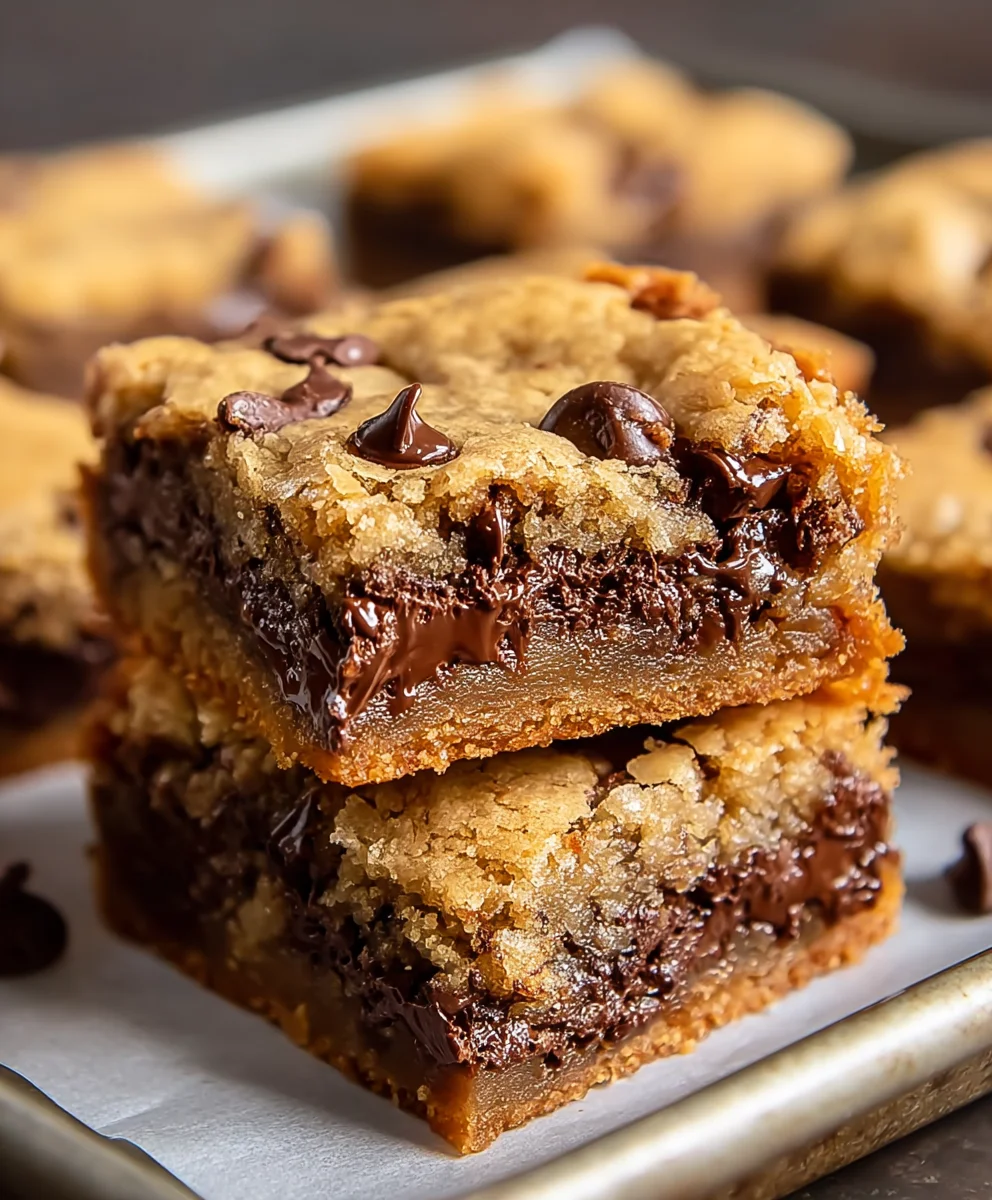 Gooey Chocolate Chip Cookie Bars-Easy Delicious Dessert