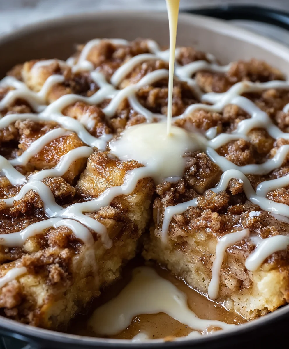 Apple Crisp Cinnamon Roll Casserole Dessert Recipe