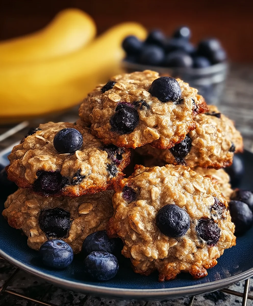 Easy Banana Blueberry Breakfast Cookies