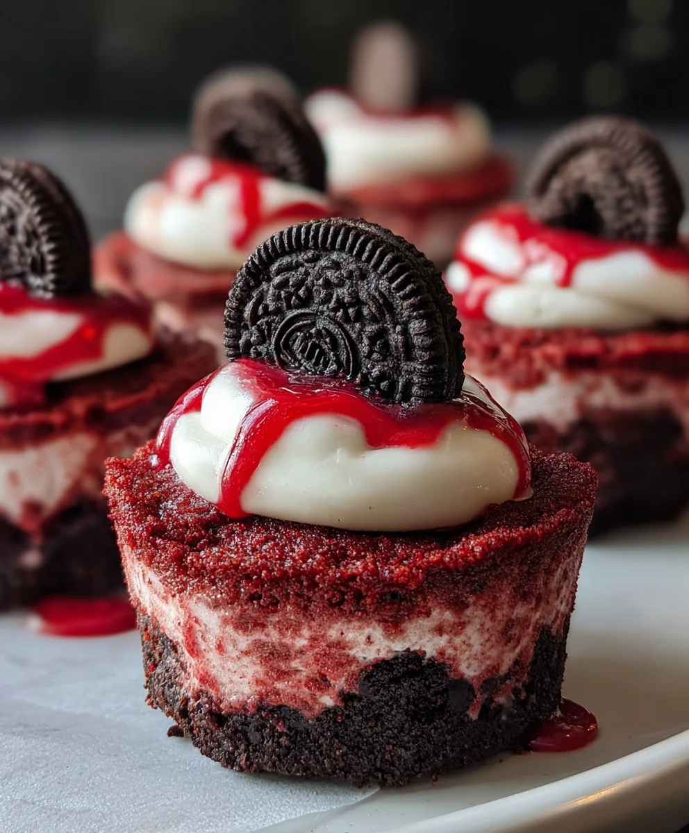 Mini Red Velvet Oreo Cheesecakes-Decadent Dessert
