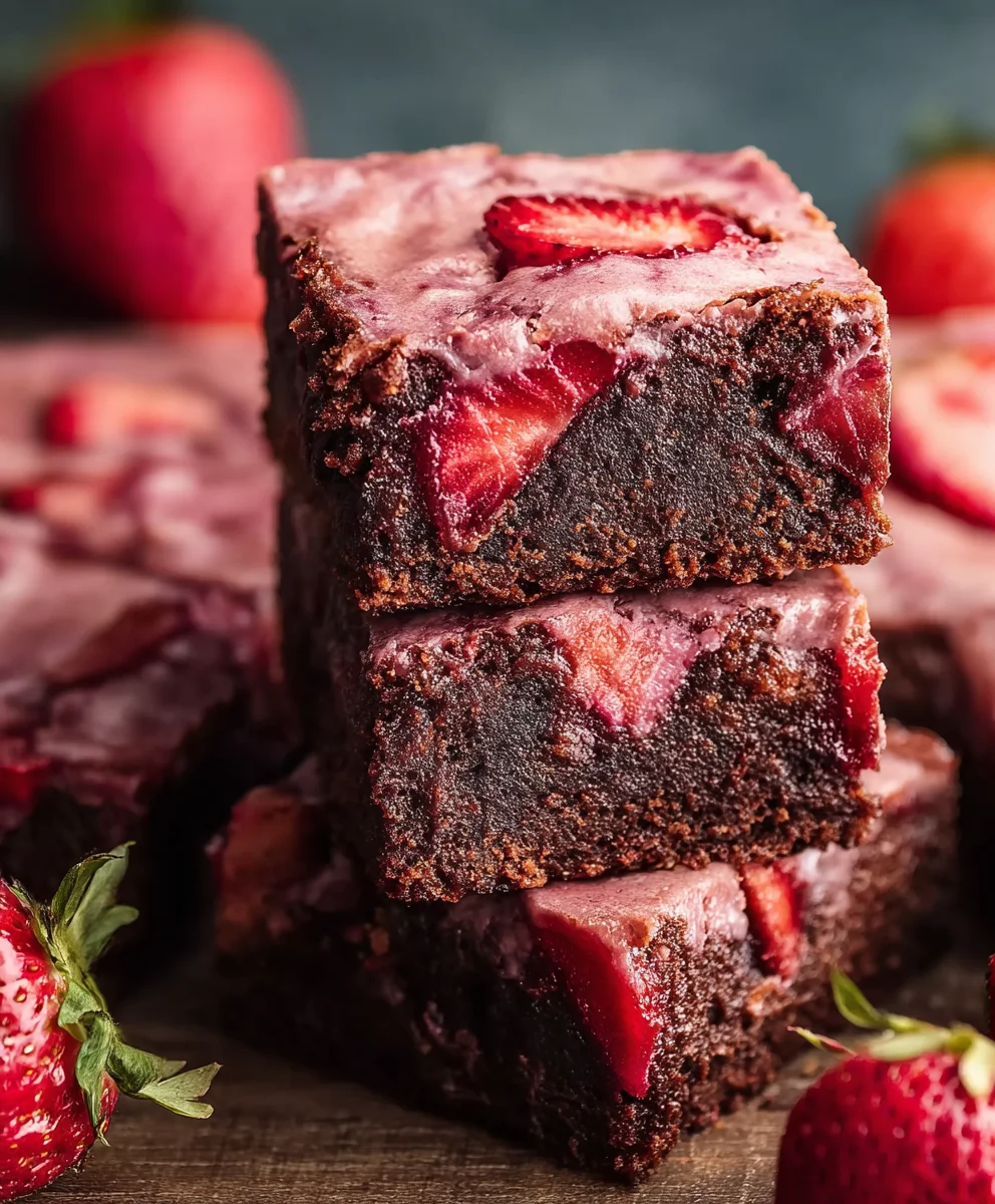 Easy Strawberry Brownies - Delicious Chocolate Fruit Treat