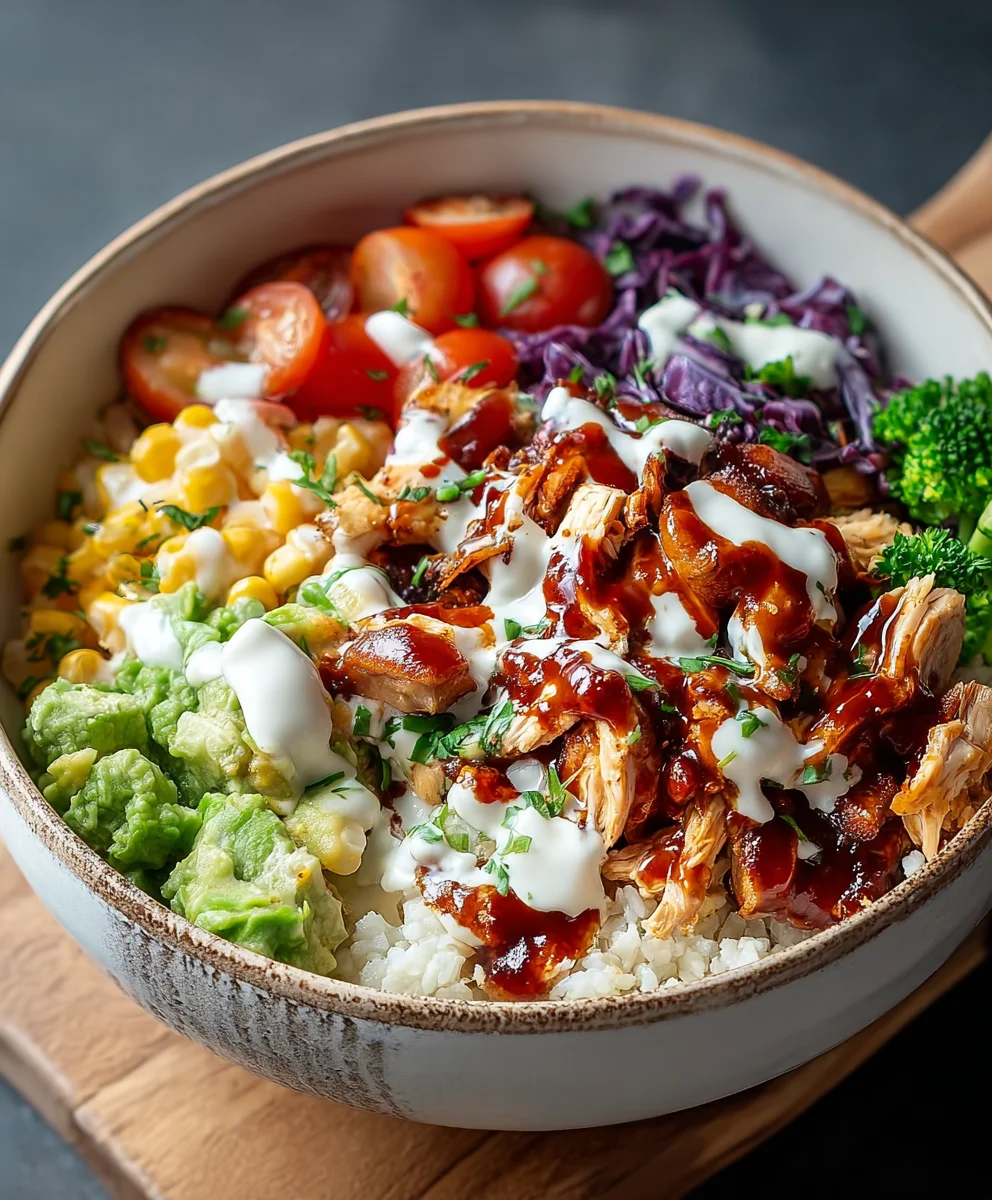 BBQ Chicken Cottage Cheese Bowl-Healthy Meal Prep