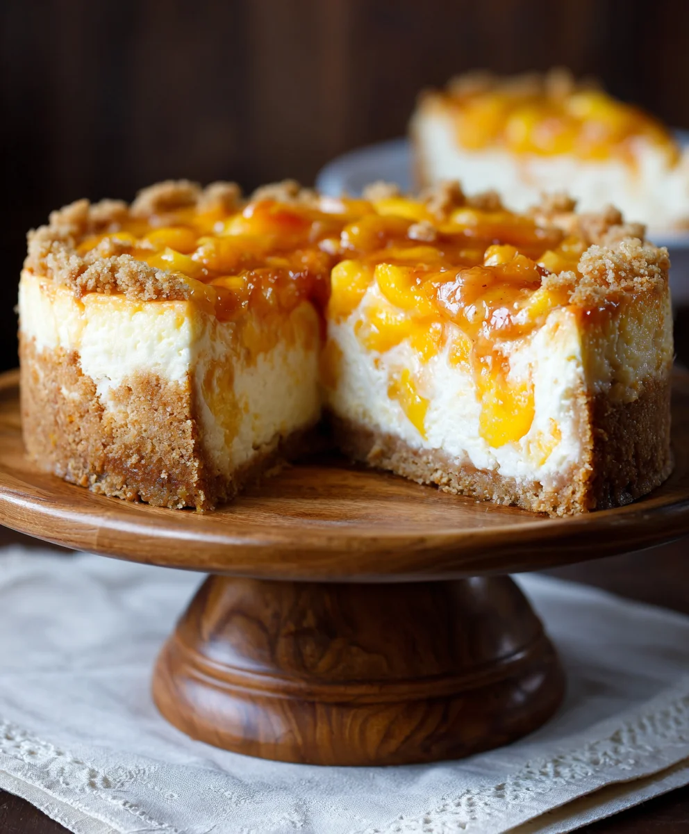 Peach Cobbler Cheesecake Recipe-Sweet Delight