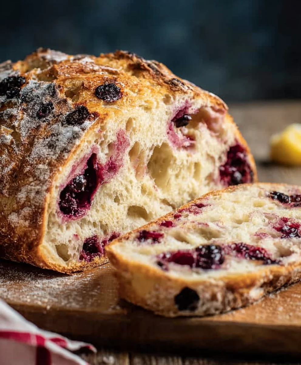 Blueberry Lemon Sourdough Bread Recipe-Tangy Sweet Treat