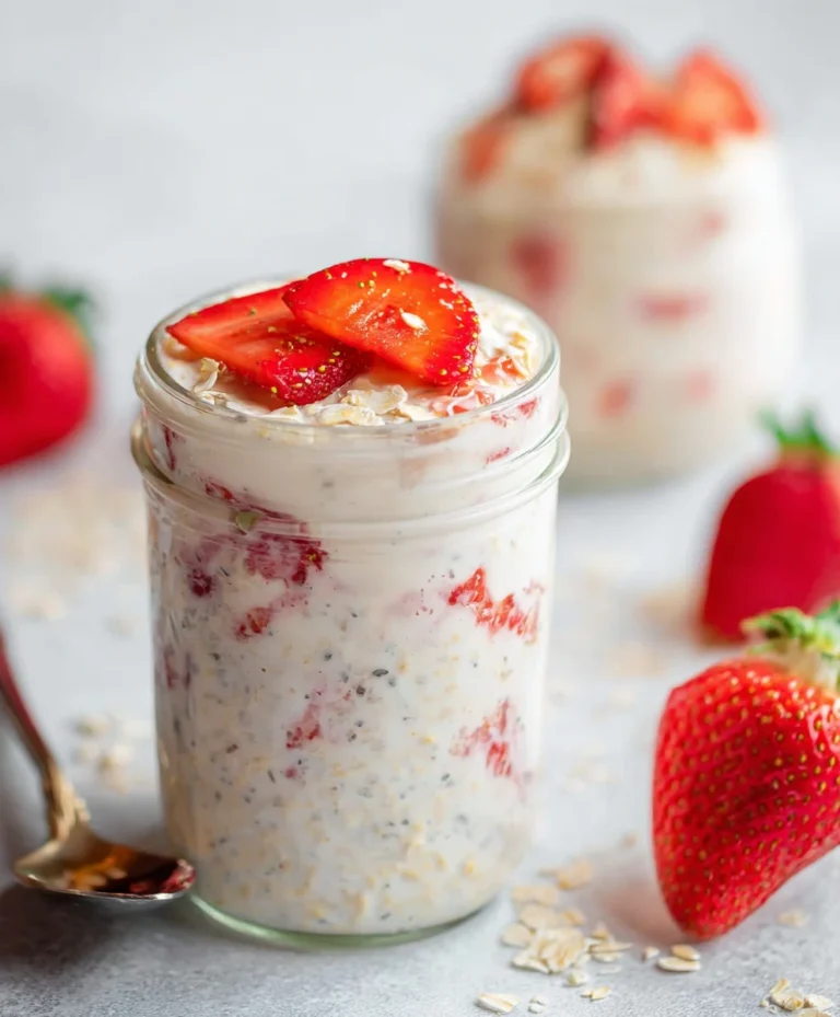 Strawberry Cheesecake Overnight Oats-Easy Breakfast