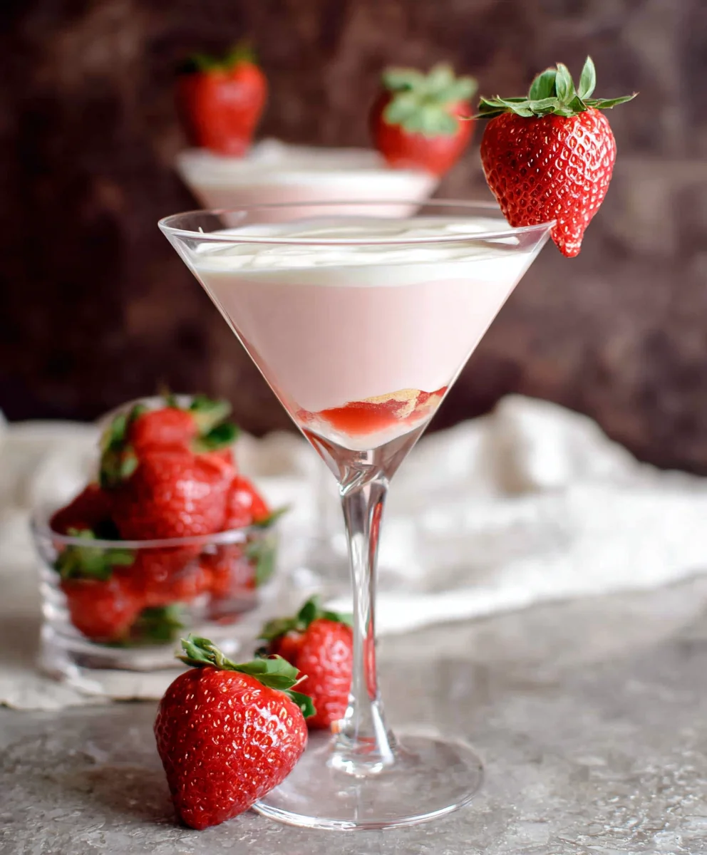 Strawberry Shortcake Martini - Delightful Non-Non-Non-Alcoholic Alternativeic Cocktail