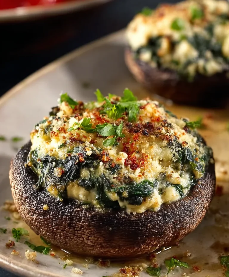 Spinach Cheese Stuffed Portobello Mushroom Recipe
