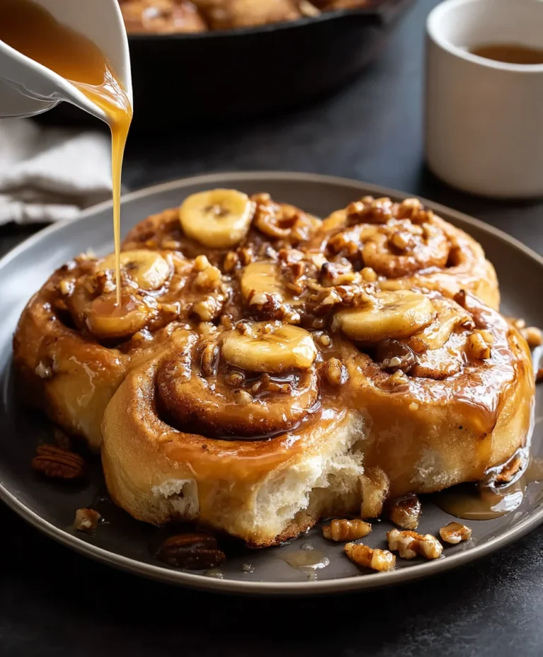 Bananas Foster Cinnamon Rolls- Decadent Dessert Twist