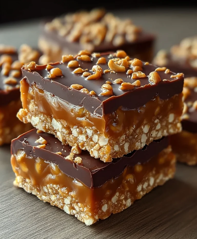 Caramel Fudge Crunch Bars Easy No Bake Recipe