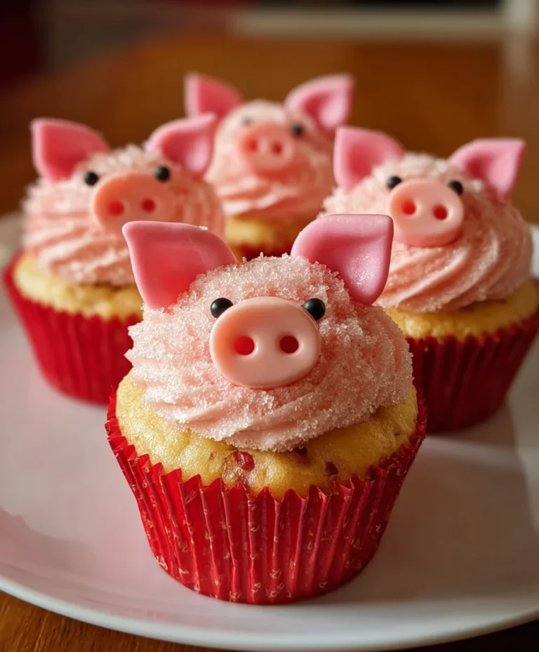 Strawberry Beef Piggy Cupcakes – Cute & Easy Recipe
