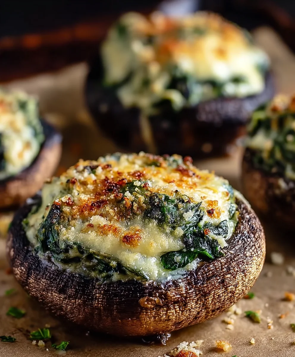 Spinach Cheese Stuffed Portobello Mushroom Recipe