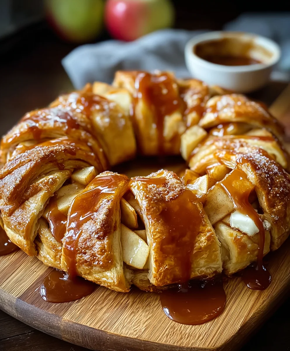 Caramel Apple Cream Cheese Crescent Ring Recipe