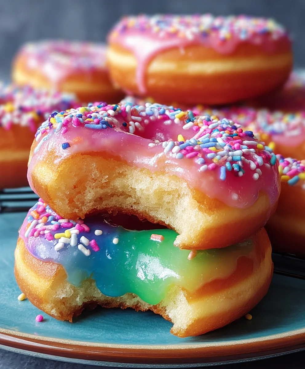 Rainbow-Filled Doughnuts- Vibrant Treat Recipe