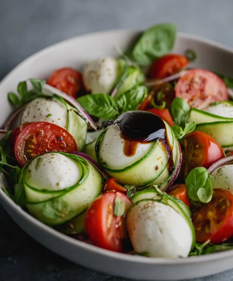 Fresh Cucumber Caprese Salad- Refreshing & Easy Recipe