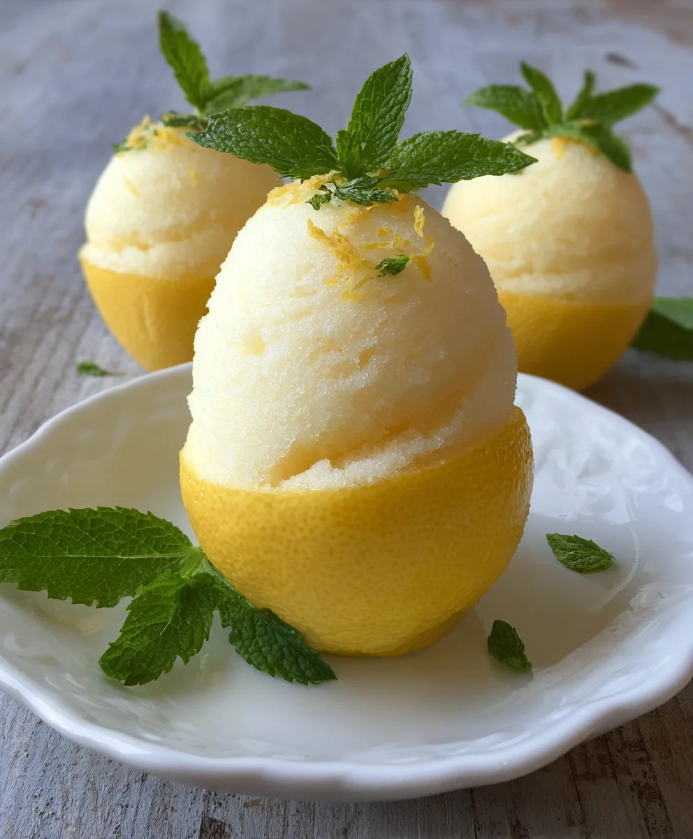 Lemon Sorbet Frozen Lemon Shell Recipe
