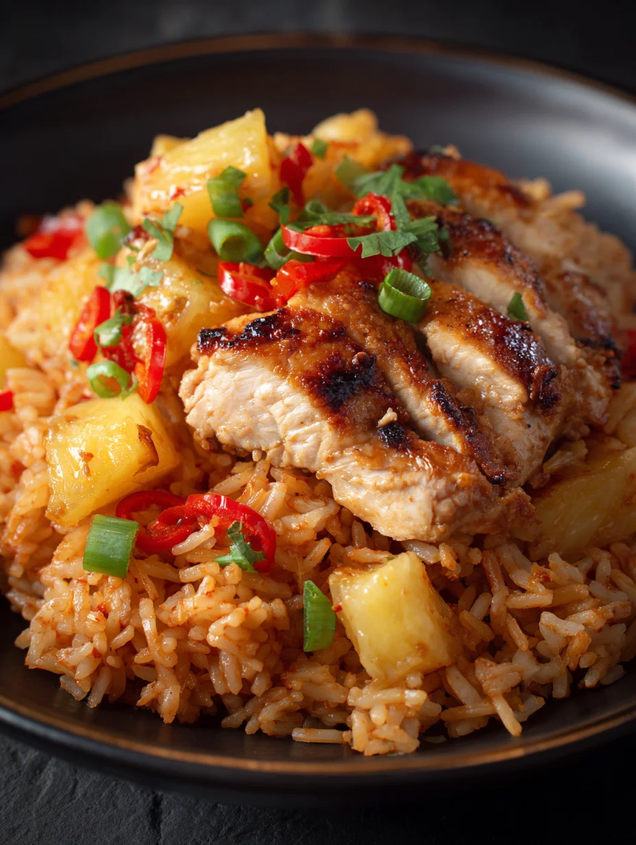 Sweet Pineapple Chicken Rice-Easy Meal