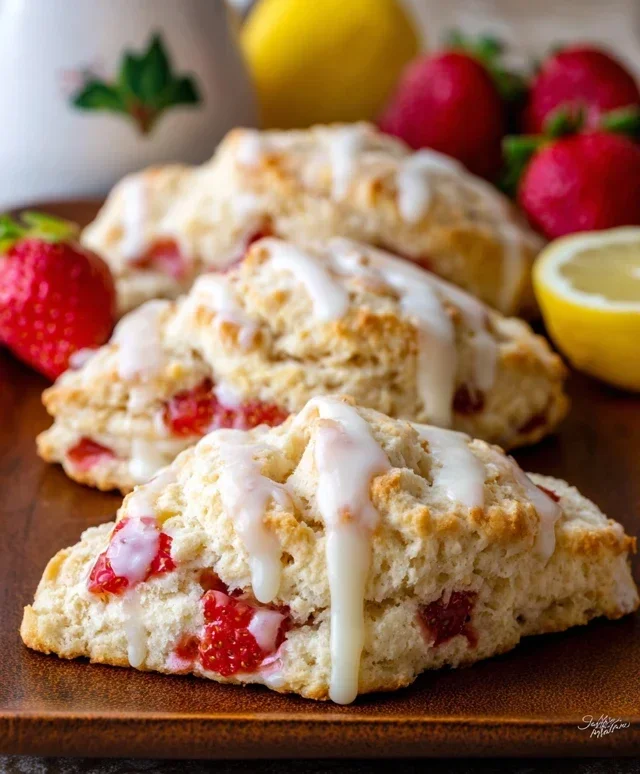 Strawberry Lemon Cream Scones