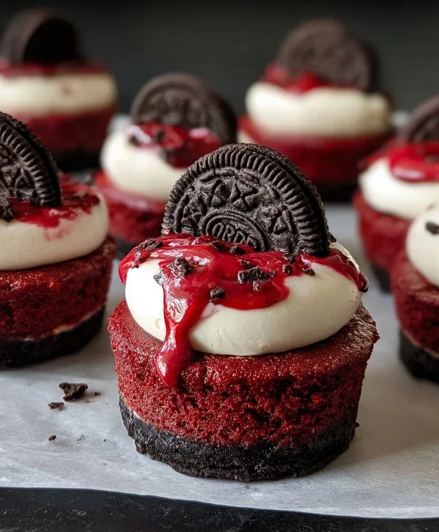 Mini Red Velvet Oreo Cheesecakes