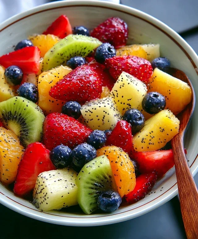 Fruit Salad with Honey-Lime Poppy Seed Dressing